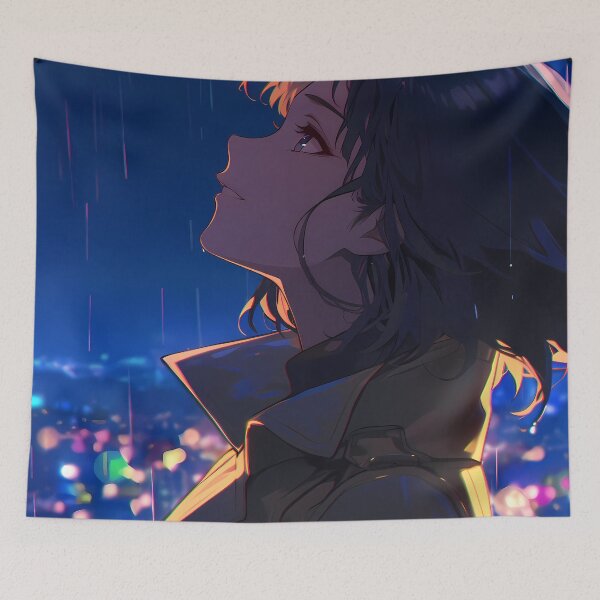 Item preview, Akane Tsunemori Psycho Pass Rainy Neon City Night designed and sold by TanglenRabbit.