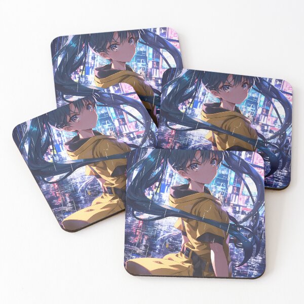 Item preview, Karen Araragi Bakemonogatari Neon City Rainy Night designed and sold by TanglenRabbit.