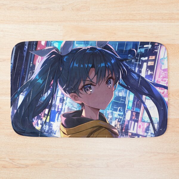 Item preview, Karen Araragi Bakemonogatari Neon City Rainy Night designed and sold by TanglenRabbit.