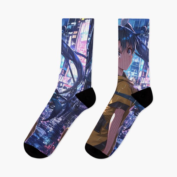 Item preview, Karen Araragi Bakemonogatari Neon City Rainy Night designed and sold by TanglenRabbit.