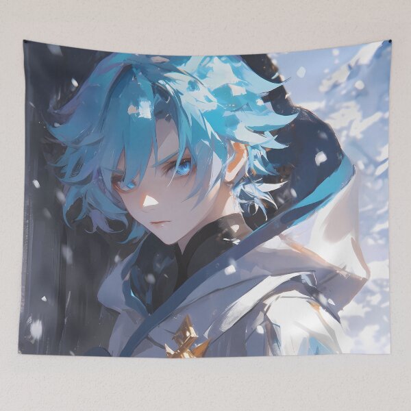Item preview, Chongyun Genshin Impact Icy Blue Hair Snow Calm Focus designed and sold by TanglenRabbit.