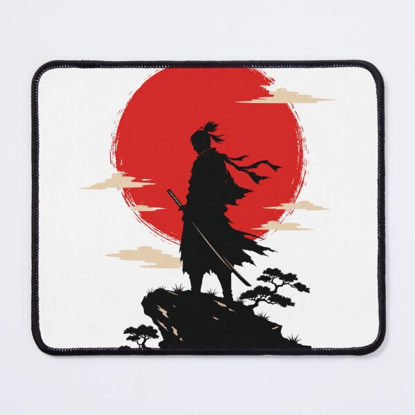 Item preview, Samurai Silhouette Red Sun Minimal Japanese Style designed and sold by Unknowj.