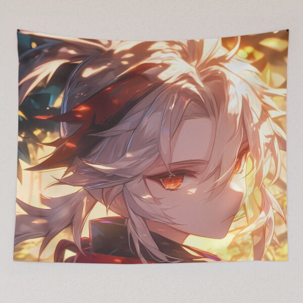 Item preview, Kazuha Genshin Impact Autumn Light Windblown Hair Red Scarf Calm designed and sold by TanglenRabbit.