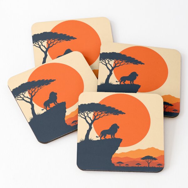 Item preview, Lion Cliff Sunset Minimal Silhouette designed and sold by Creative_Canvas.