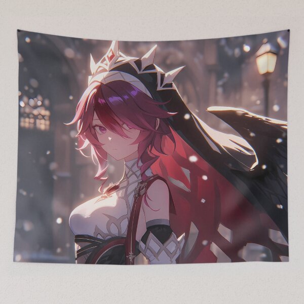 Item preview, Rosaria Genshin Impact Gothic Nun Crimson Hair Snowy Night Mood designed and sold by TanglenRabbit.