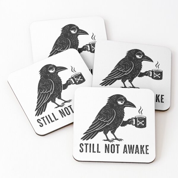 Item preview, Still Not Awake – Tired Crow Coffee Art designed and sold by Yujanne.