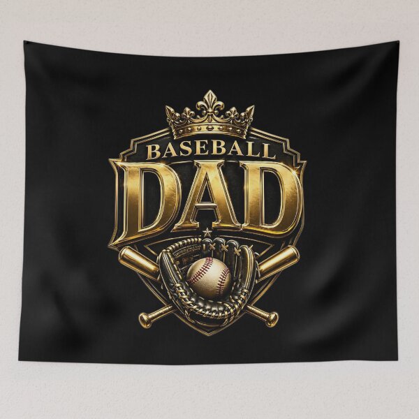 Item preview, Baseball Dad Gold Shield – King of the Diamond MVP Logo designed and sold by Lozarux.