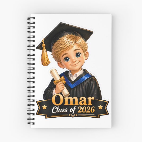 Item preview, Cute Kindergarten Graduation Boy Omar Class of 2026 Sticker designed and sold by JoyPopSticker.