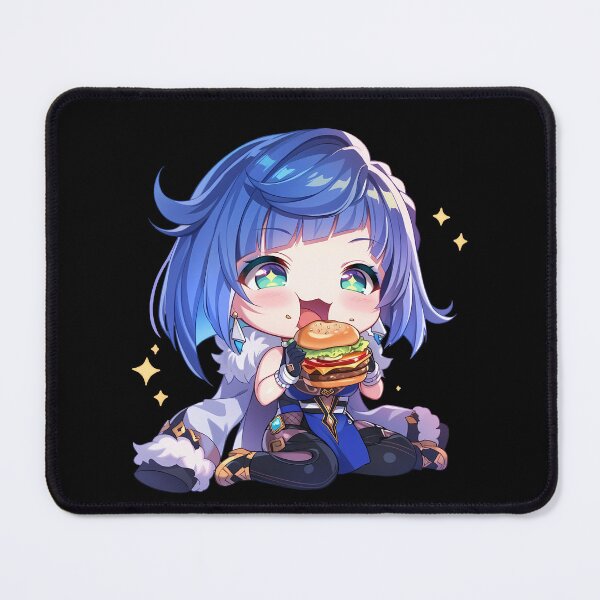 Item preview, Yelan Genshin Impact Chibi Burger Mood designed and sold by earlobejerk.