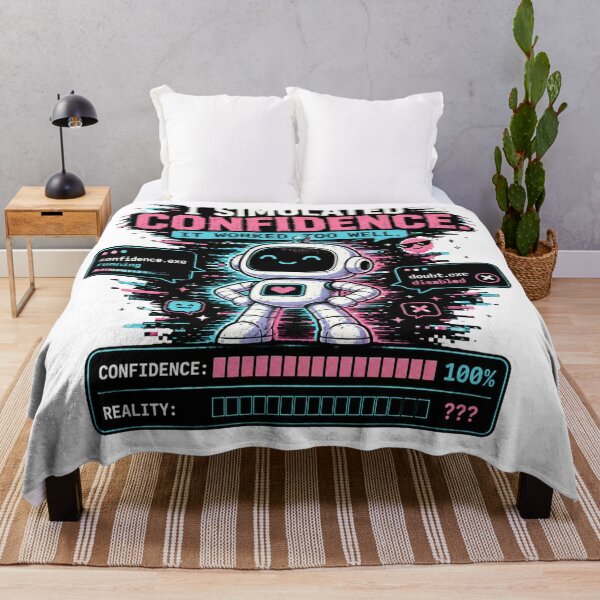Item preview, Funny AI Confidence  – I Simulated Confidence It Worked Too Well – Chatbot Humor – Glitch Robot Meme  designed and sold by Rude Bot.