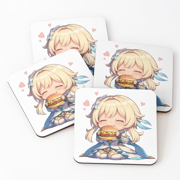 Item preview, Traveler Lumine Genshin Impact Chibi Burger Joy designed and sold by earlobejerk.