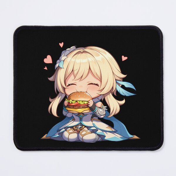 Item preview, Traveler Lumine Genshin Impact Chibi Burger Joy designed and sold by earlobejerk.