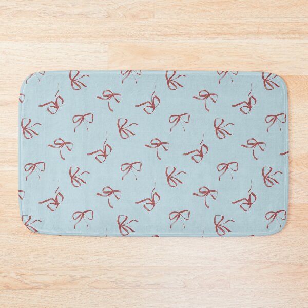 Item preview, Red Ribbon Bows Pastel Blue Coquette Aesthetic Balletcore Pattern designed and sold by studiomamabara.