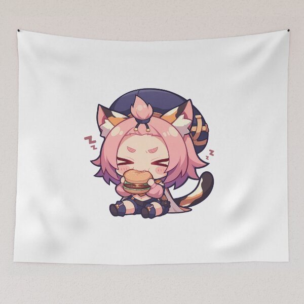 Item preview, Diona Genshin Impact Chibi Burger Nap designed and sold by earlobejerk.