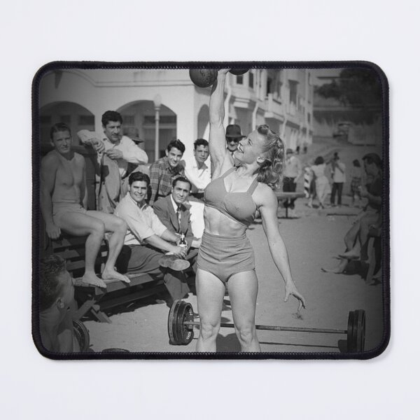 Item preview, Outlifting the Boys – Vintage 1940s Strongwoman Poster designed and sold by TeeKid.