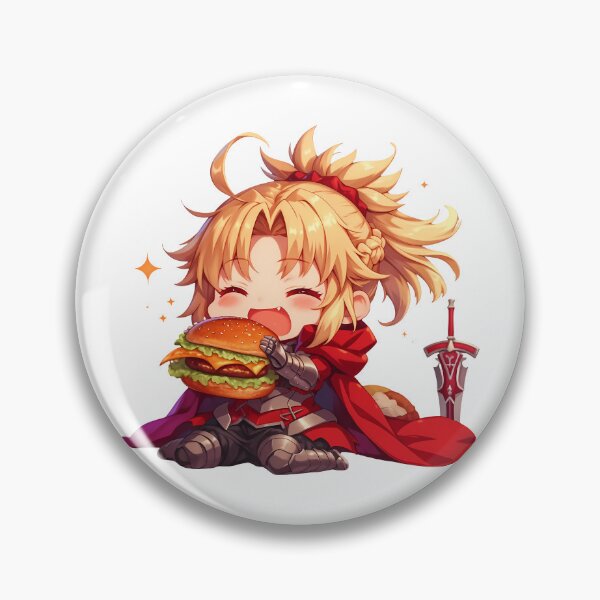 Item preview, Mordred Fate Grand Order Chibi Burger Bite designed and sold by earlobejerk.