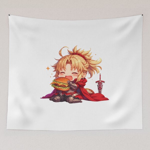 Item preview, Mordred Fate Grand Order Chibi Burger Bite designed and sold by earlobejerk.