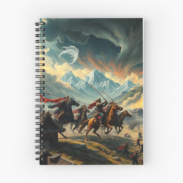 Item preview, Epic Mongol Warriors Charging Into Battle - Dramatic Fantasy Art designed and sold by EllDAV777.
