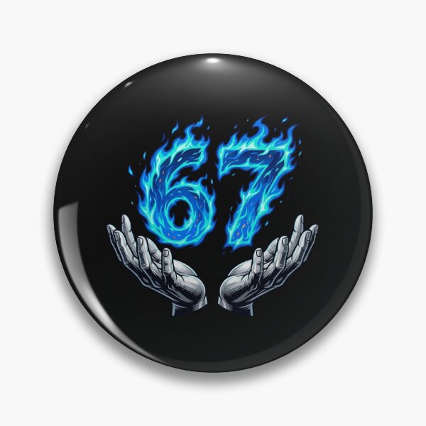 Item preview, Blue Flaming Number 67 Held by Hands Graphic Design designed and sold by hangoxinhxan.