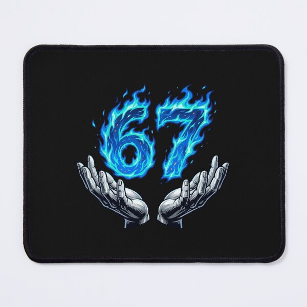 Item preview, Blue Flaming Number 67 Held by Hands Graphic Design designed and sold by hangoxinhxan.