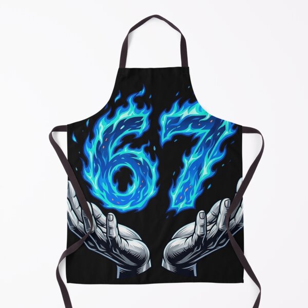 Item preview, Blue Flaming Number 67 Held by Hands Graphic Design designed and sold by hangoxinhxan.