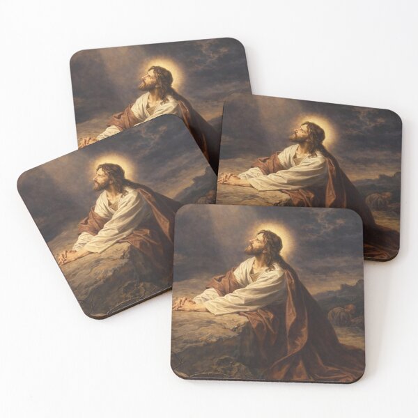 Item preview, Jesus Praying in Gethsemane | Christian Religious Art Print | Sacred Biblical Illustration designed and sold by Jesus-istheway.