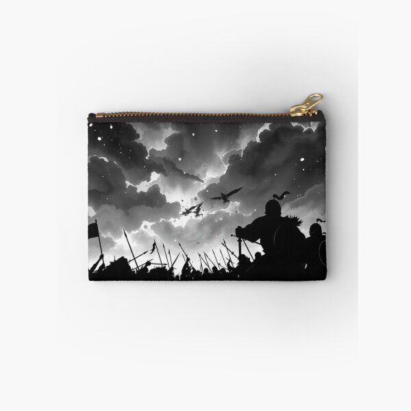 Item preview, Epic Viking Battle Silhouette with Dragons - Dark Fantasy Art designed and sold by EllDAV777.