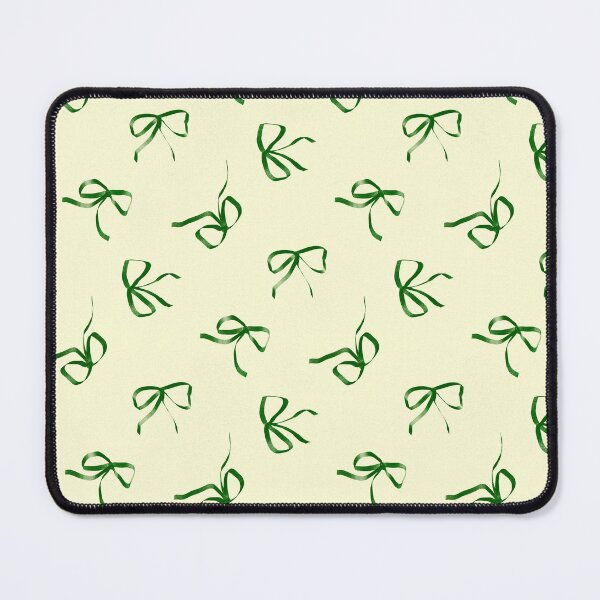 Item preview, Green Ribbon Bows Cream Vintage Cottagecore Aesthetic Pattern designed and sold by studiomamabara.