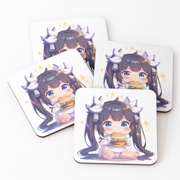 Item preview, Hestia DanMachi Chibi Burger Happiness designed and sold by earlobejerk.