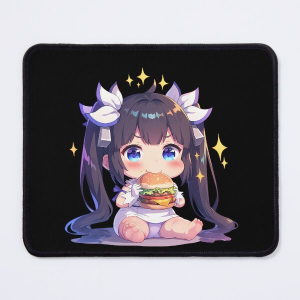 Item preview, Hestia DanMachi Chibi Burger Happiness designed and sold by earlobejerk.