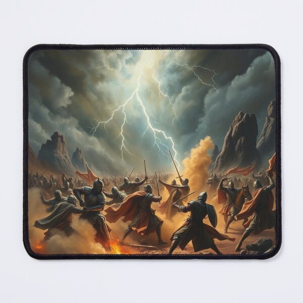 Item preview, Epic Fantasy Battle Warriors Lightning Storm Dark Art designed and sold by EllDAV777.