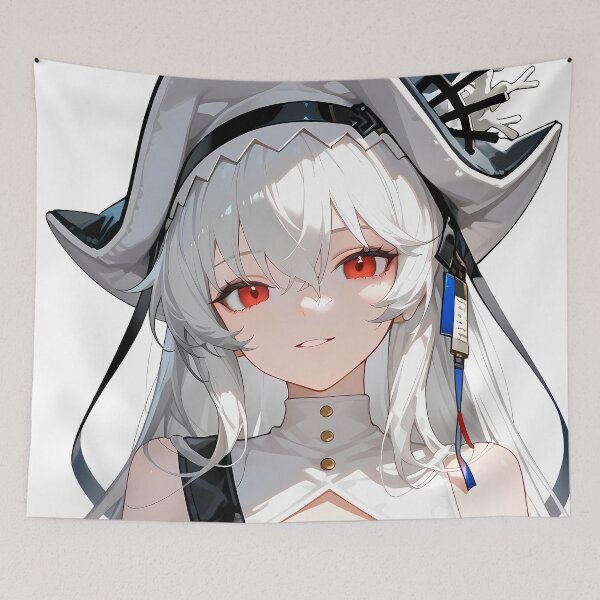 Item preview, Prelude Skadi Arknights Pirate Hat Anime Girl Silver Hair Fantasy designed and sold by 108Recordings.