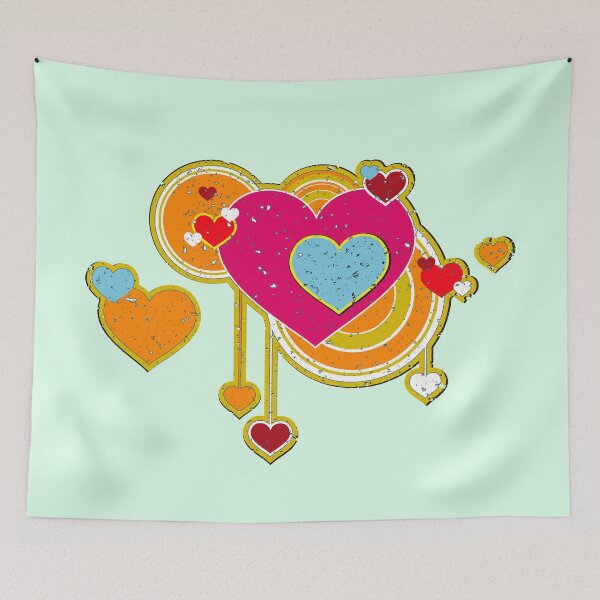 Item preview, Hearts love valentines grunge circles designed and sold by Helen-Storm.