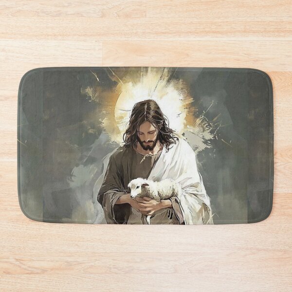 Item preview, Jesus the Good Shepherd with Lamb | Christian Spiritual Art Print | Modern Religious Illustration designed and sold by Jesus-istheway.