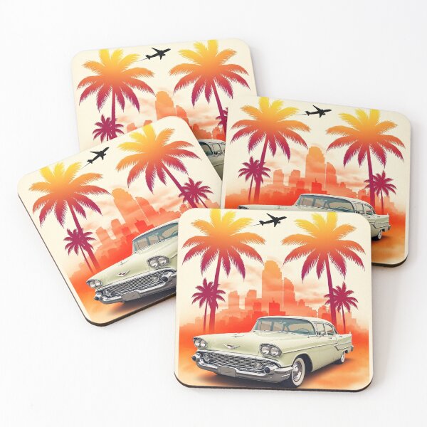 Item preview, Vintage Miami Travel Illustration Retro Sunset Scene designed and sold by PixorStudio.