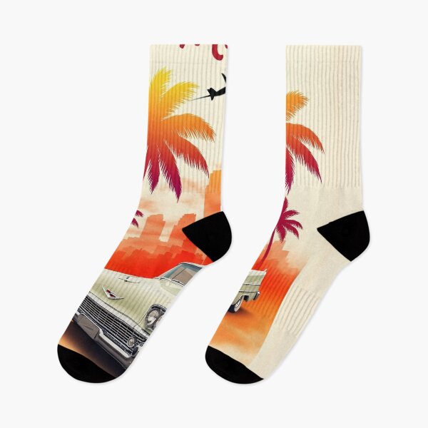 Item preview, Vintage Miami Travel Illustration Retro Sunset Scene designed and sold by PixorStudio.