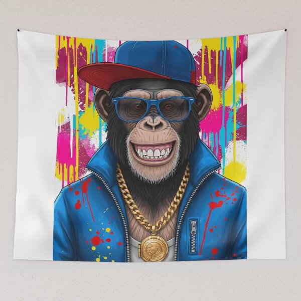 Item preview, Streetwear Chimpanzee Graffiti Urban Portrait Art designed and sold by PixorStudio.