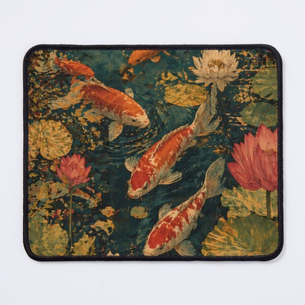 Item preview, Taisho Koi Fish and Lotus Japanese Vintage Art designed and sold by WabiSabiArts.