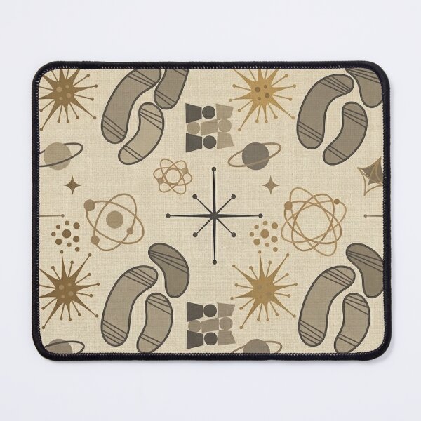 Item preview, Tan & Beige Earth Tone Atomic Age Pattern 1950s vibe Mid Century Modern designed and sold by CattlettArt.