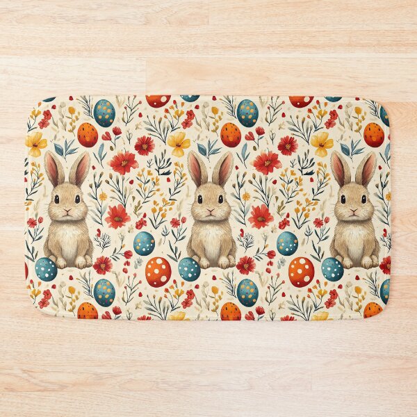 Item preview, Rabbits and eggs with flowers Easter festive Seamless pattern designed and sold by Athena2520.