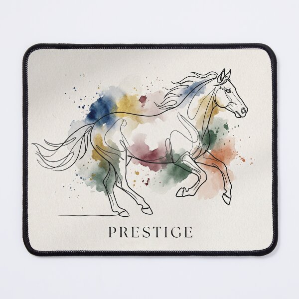 Item preview, Galloping Horse Line Art Watercolor Splash Prestige designed and sold by PixorStudio.