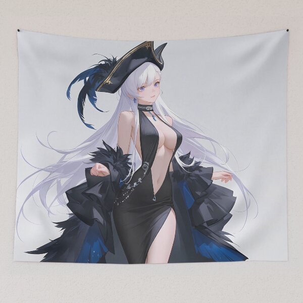 Item preview, Belfast Azur Lane Midnight Feathered Elegance with White Hair designed and sold by SuperTeamCanada.