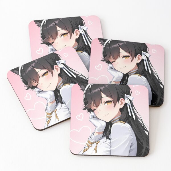 Item preview, Atago Azur Lane Pink Background Cat Ears Heart Doodles Uniform designed and sold by SuperTeamCanada.