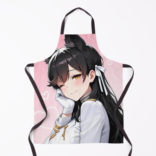 Item preview, Atago Azur Lane Pink Background Cat Ears Heart Doodles Uniform designed and sold by SuperTeamCanada.