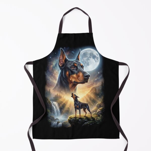 Item preview, Doberman Pinscher Howling Moon Art Dog Lover designed and sold by DoodleTortle.