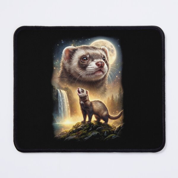 Item preview, Ferret Howling Moon Art Animal Lover designed and sold by DoodleTortle.