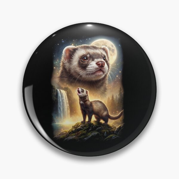 Item preview, Ferret Howling Moon Art Animal Lover designed and sold by DoodleTortle.