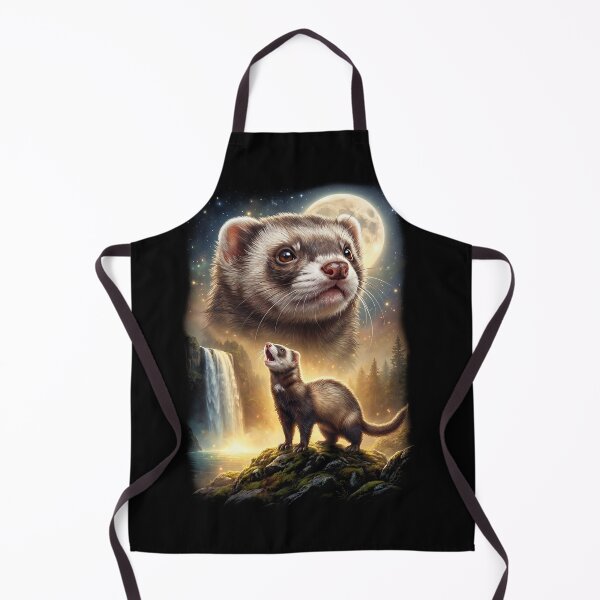 Item preview, Ferret Howling Moon Art Animal Lover designed and sold by DoodleTortle.