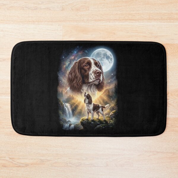 Item preview, English Springer Spaniel Howling Moon Art Dog Lover designed and sold by DoodleTortle.