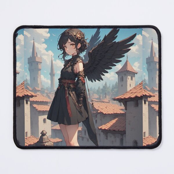 Item preview, Dark angel girl on a rooftop designed and sold by ArtsJulian.